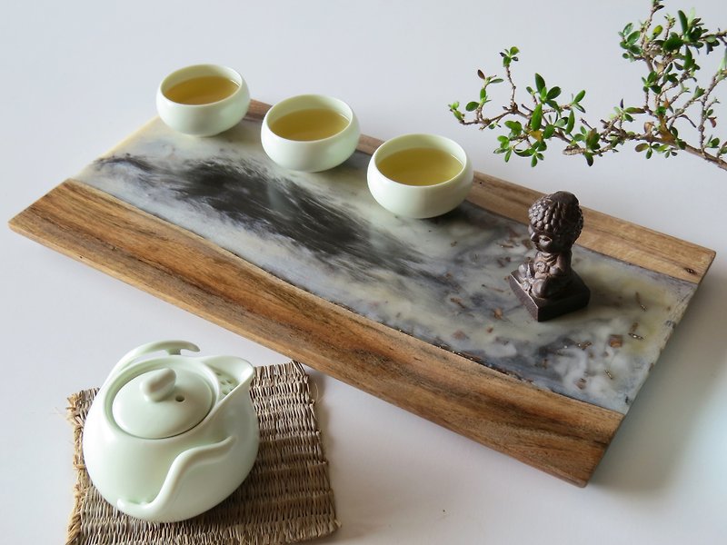 HO MOOD deconstruction series-hand-made wood imitation stone tea tray (Ye Luozhi - Coasters - Wood 