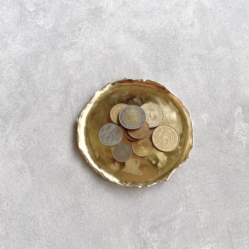 melt 溶け模様を愉しむ真鍮トレイ 大 - 香氛蠟燭/燭台 - 銅/黃銅 金色
