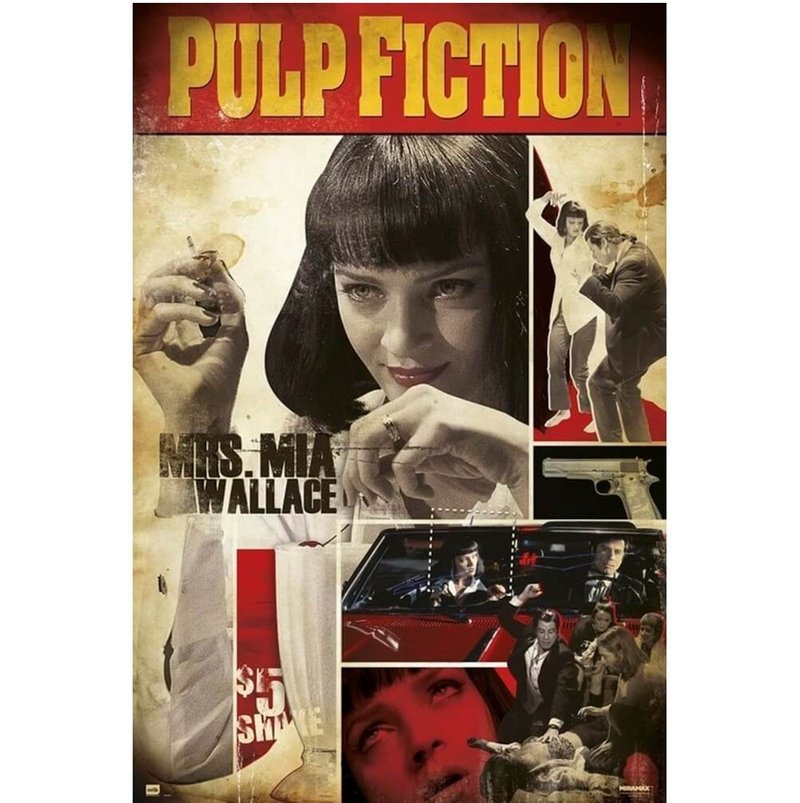 【黑色追緝令】鄔瑪舒曼 Pulp Fiction -Mia Wallace - 進口海報 - 海報/掛畫/掛布 - 紙 多色