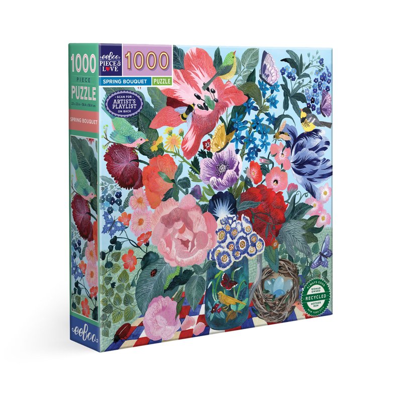 eeBoo 1000片拼圖 - Spring Bouquet 1000 Piece Puzzle 春天花束 - 拼圖 - 紙 多色