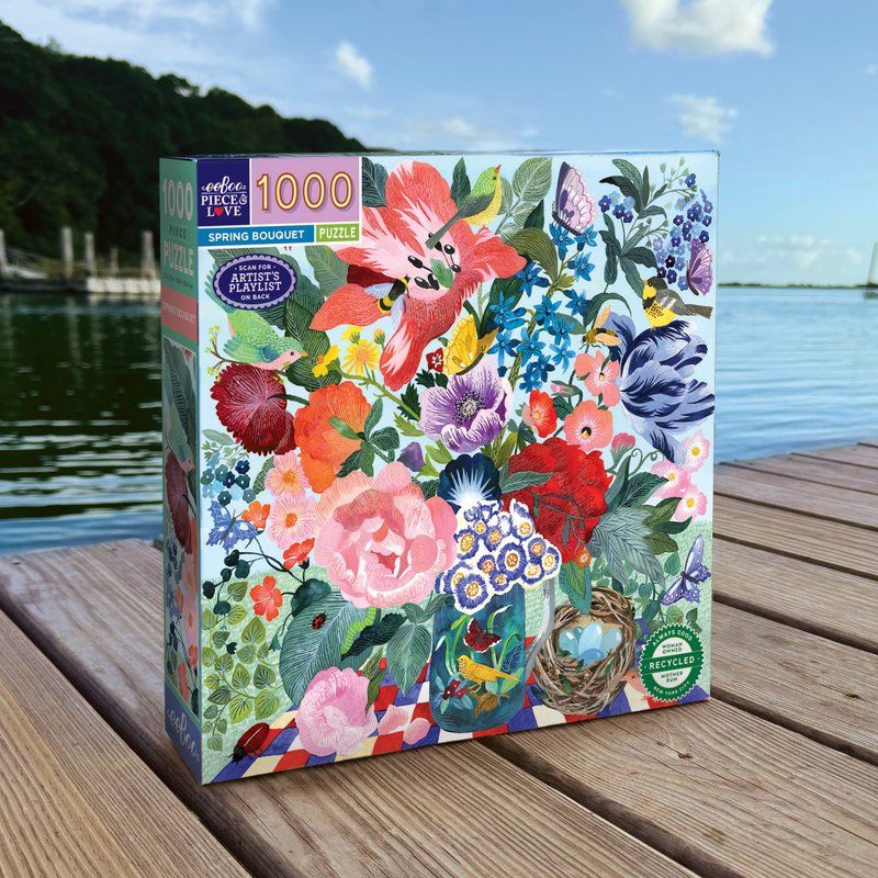 eeBoo 1000片拼圖 - Spring Bouquet 1000 Piece Puzzle 春天花束 - 拼圖 - 紙 多色