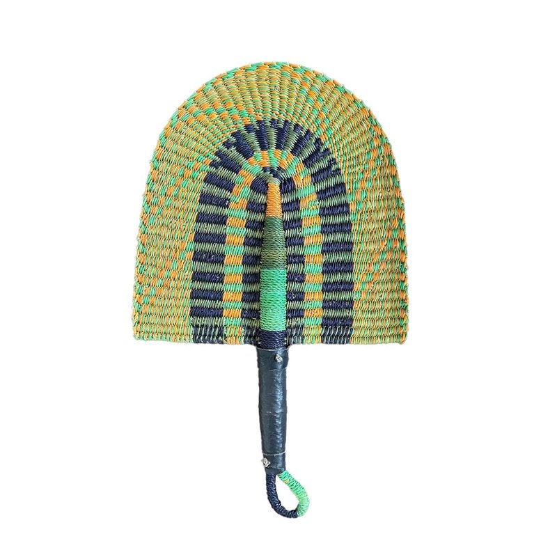 African Elephant Grass Woven Fan-Ghana - พัด - พืช/ดอกไม้ หลากหลายสี