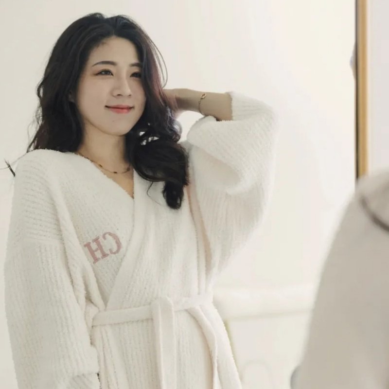 Popularly recommended by Internet celebrities!! QQ super soft cloud knitted nightgown - can be embroidered - ชุดนอน/ชุดอยู่บ้าน - วัสดุอื่นๆ ขาว