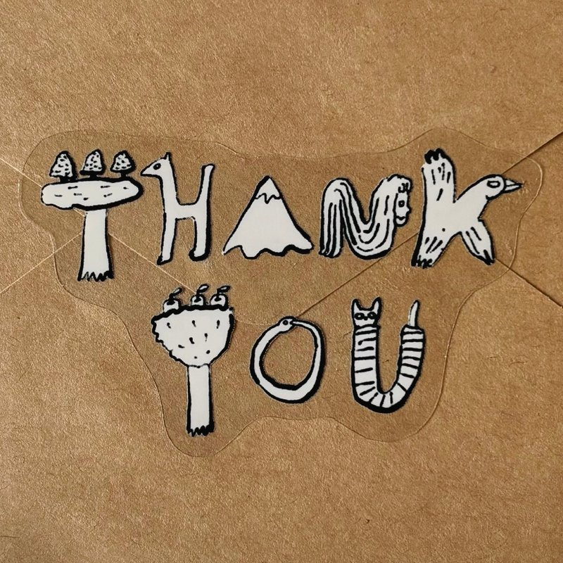 Sticker THANK YOU Illustration - สติกเกอร์ - พลาสติก สีดำ