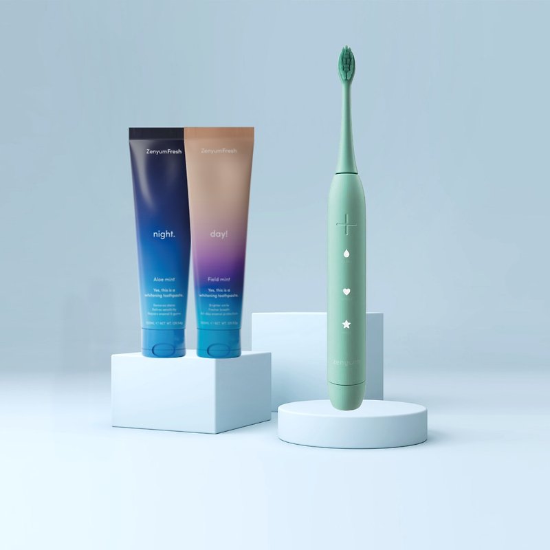 ZenyumSonic (Green) + Day! & Night Toothpaste #Electric Toothbrush - แปรงสีฟัน - วัสดุอื่นๆ สีเขียว