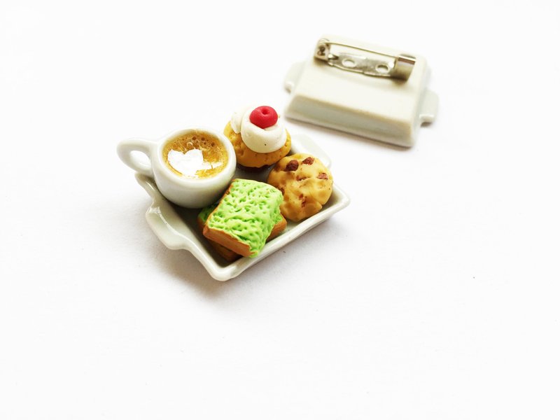 pandancake cookie cupcake Brooch - 胸針 - 黏土 粉紅色
