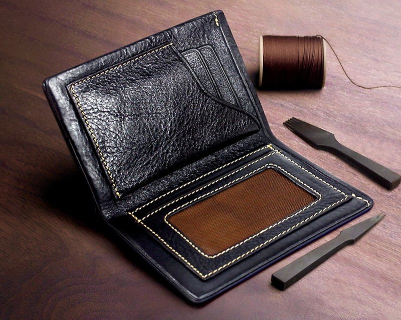 Slim Bifold Minimalist Wallet, Handmade Leather Wallet, Change Purse, Lather Credit Card Holder - Wallets - Genuine Leather 