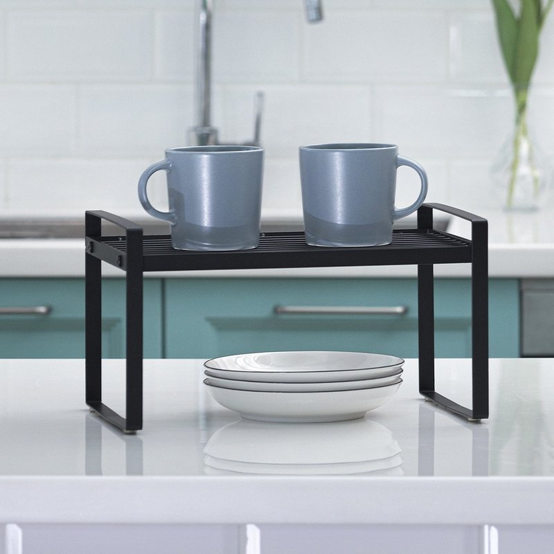 【Sim'n Coz】Kitchen Stackable Shelf/Storage Rack (Black S) - Plates & Trays - Other Metals Black