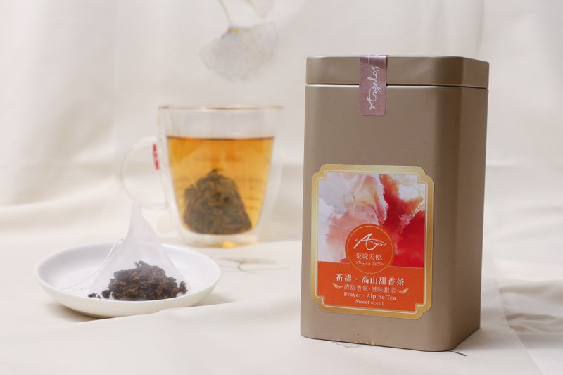 【彩虹茶包罐】祈禱・高山原片茶 甜香 20入/罐 三角立體茶包 - 茶葉/茶包/水果茶 - 其他材質 橘色