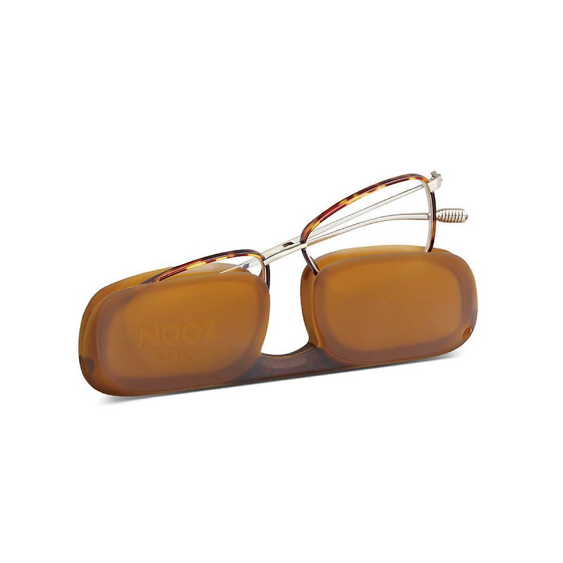 法國Nooz造型老花眼鏡鏡腳輕鬆攜帶版(Faro款)(透明鏡片)玳瑁色 - 眼鏡/眼鏡框 - 其他材質 卡其色