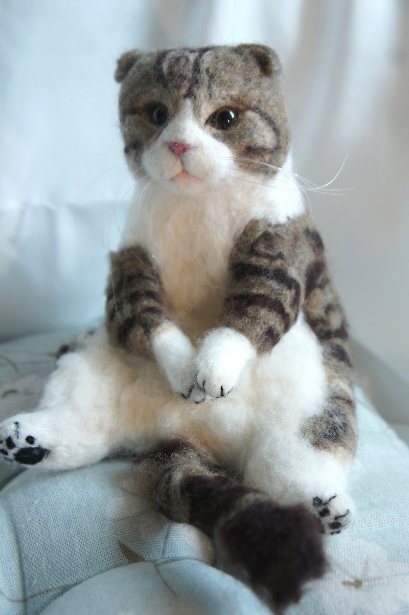 Customized Wool Felt Cat(15cm large) - ตุ๊กตา - ขนแกะ 