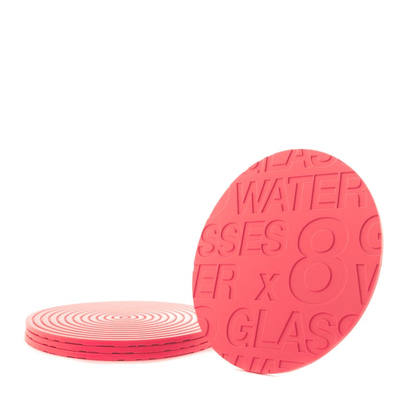 Water x 8 Coaster - Coasters - Silicone Red