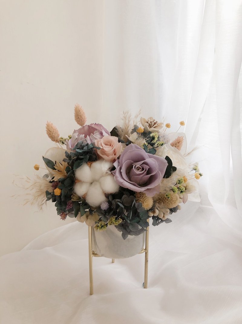 Classical Purple Immortal Potted Flower Immortal Flower Immortal Rose Dry Flower Opening Potted Flower Memorial Day Ceremony - Dried Flowers & Bouquets - Plants & Flowers Purple