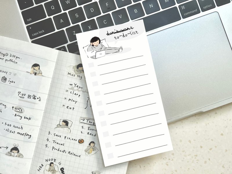 吳郁小姐 Don't want To-Do-List 不想做的事列表 | 便條本 - 便條紙/便利貼 - 紙 灰色