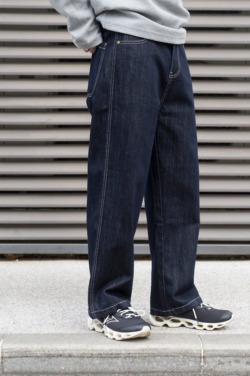 Lab Store DENIM PANTS 日系潮流牛仔褲 美式復古原色單寧直筒寬鬆休閒長褲