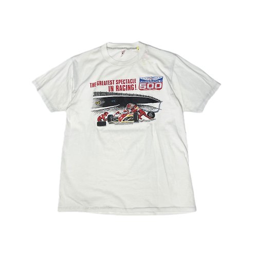 HeadxLover 愛頭牌古著店 古著80s美國印第安納波利斯500英里大獎賽70週年賽車T-shirt