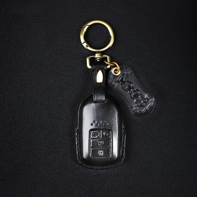 Cowhide Car Key Leather Cover Honda CRV Accord 10th Civic XRV ODYSSEY AVANCIER - ที่ห้อยกุญแจ - หนังแท้ สีดำ