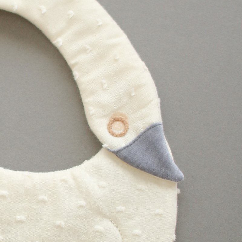 Duck bib Organic Snow [Kinari x Blue] with box - Bibs - Cotton & Hemp Blue