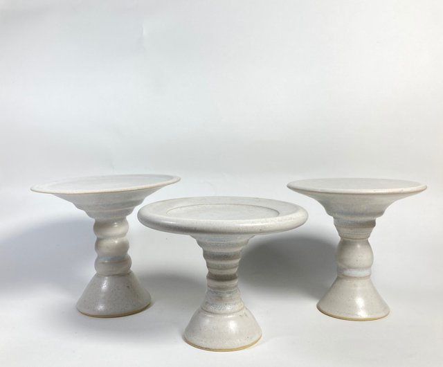 陶器の燭台 「エーゲ海 Ⅱ」 白ミカゲ火消し付ロウソク立（白芯付き