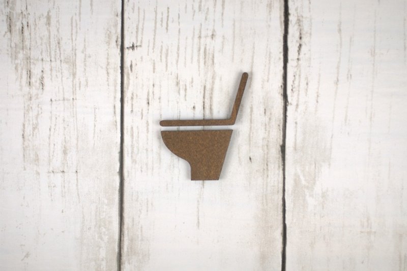 Toilet sign 2 Brown TOILET (S2-B) - Wall Décor - Wood Brown