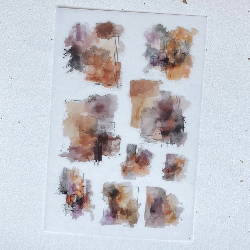 Earth tone  transfer stickers - สติกเกอร์ - กระดาษ 