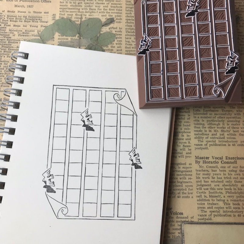 Eraser stamp Migratory bird manuscript paper memo frame stamp - Stamps & Stamp Pads - Rubber 