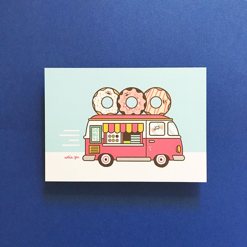 甜甜圈攤車 / 明信片 - 卡片/明信片 - 紙 多色