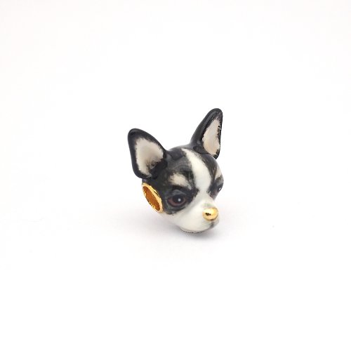 maryloujewelry Chihuahua CHARM, Black and White