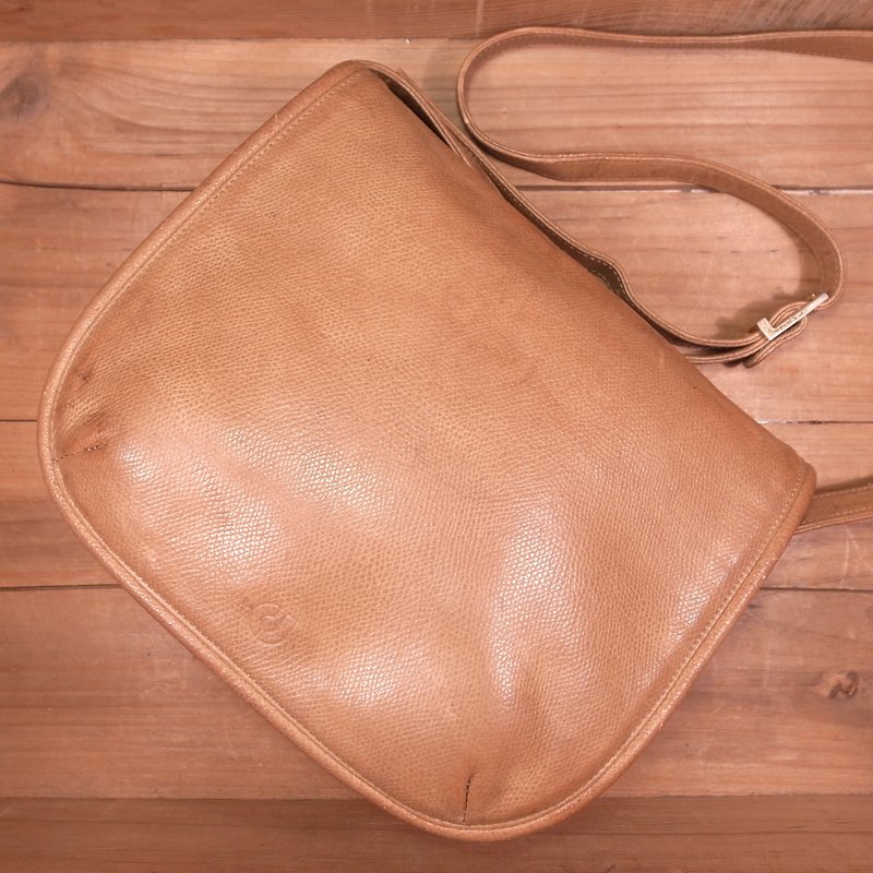 [Bones] Charles Jourdan caramel-colored shoulder bag VINTAGE - Messenger Bags & Sling Bags - Genuine Leather Brown