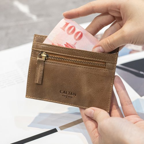 CALTAN DESIGN 【24hr快速出貨】真皮多功能卡片夾-075025 三色 卡夾
