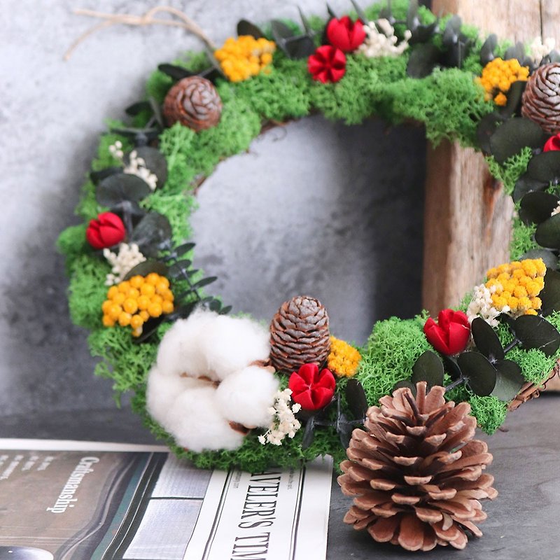 Reindeer moss reindeer moss wreath __Christmas limited / hand made wreath - ช่อดอกไม้แห้ง - พืช/ดอกไม้ หลากหลายสี