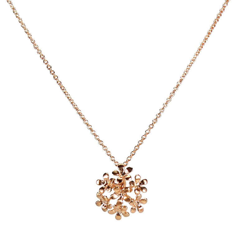 Flower Pendant Necklace,Round flower ,Floral Pendant Necklaces - 項鍊 - 其他金屬 