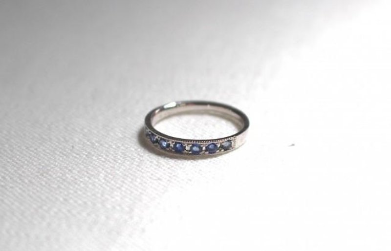 サファイアのK14WGリング - 戒指 - 寶石 銀色