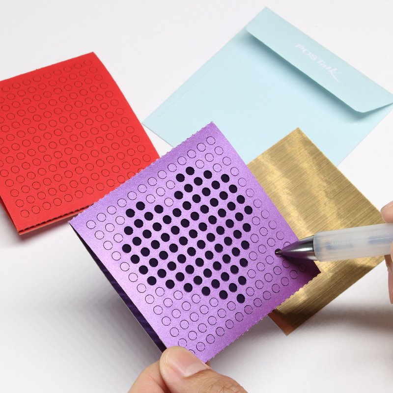 【DIY card】emoDOT greeting card (Purple) 【Wedding, New Year Gift】 - Cards & Postcards - Other Materials Multicolor