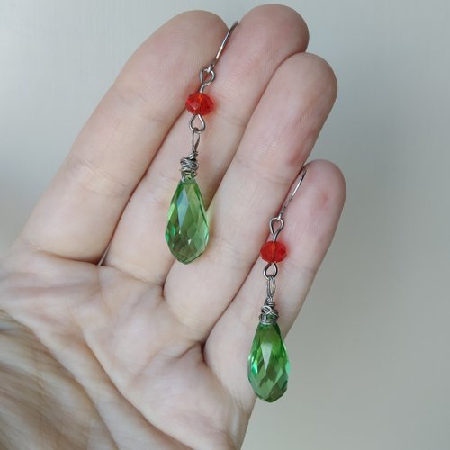 ZELORES クリスタルティアドロップイヤリング レディース 925スターリングシルバー ダングルイヤリング フックイヤリング ブライダルウェディングジュエリー