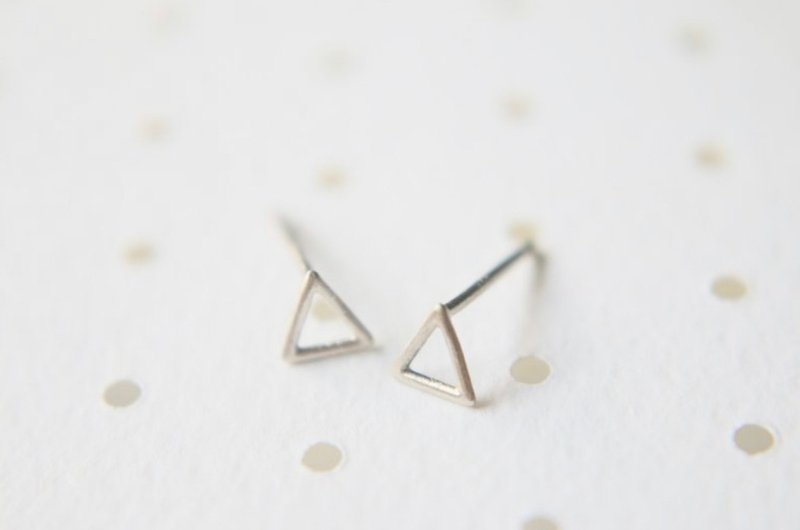Silver earrings - Draw a circle for - - ต่างหู - เงินแท้ สีเงิน