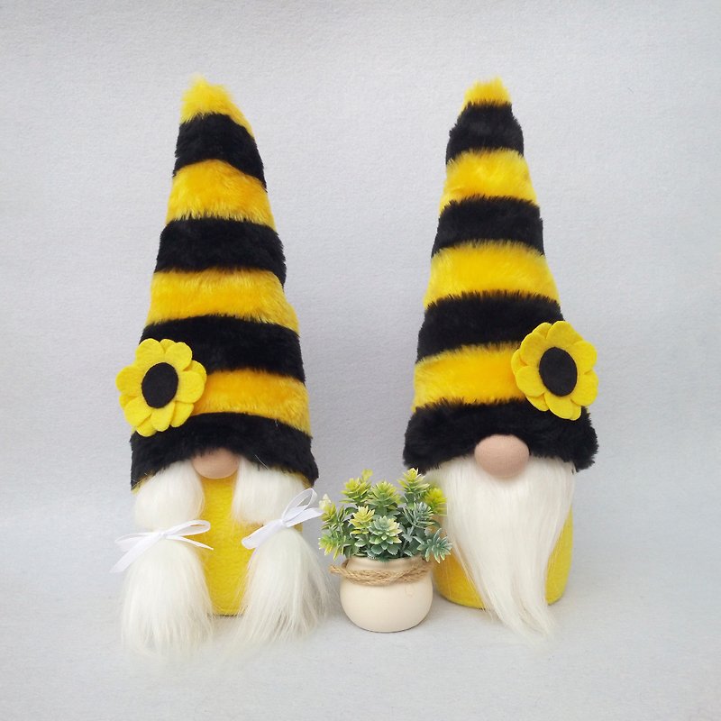 Bumblebee Bee Gnome Flower Gnome Farmhouse Gnome Spring Summer Gnome Doll Stuffe - Stuffed Dolls & Figurines - Other Materials 