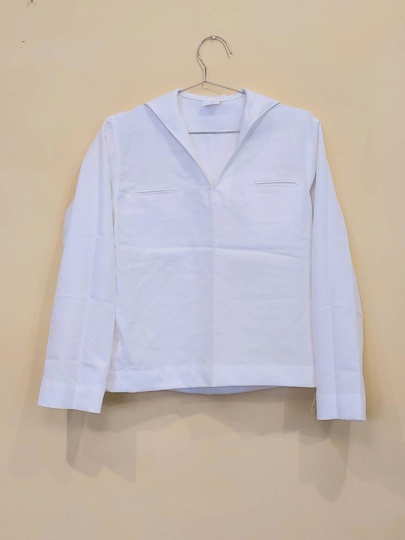 Deadstock 古着 美國海軍公發 純白色 水手水兵服 套頭外套 A款 - 男夾克/外套 - 聚酯纖維 白色
