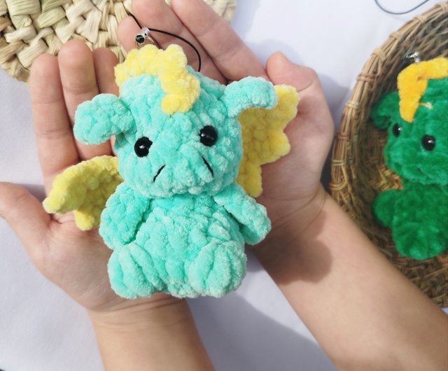 ドラゴンぬいぐるみかぎ針編みぬいぐるみ恐竜キーホルダーギフト