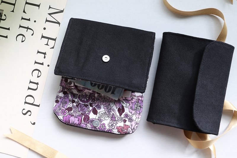 [Mystery Purple] Wallet / Coin Purse Snake Belly Wallet YKK Zipper Universal Storage Bag - Wallets - Cotton & Hemp Purple
