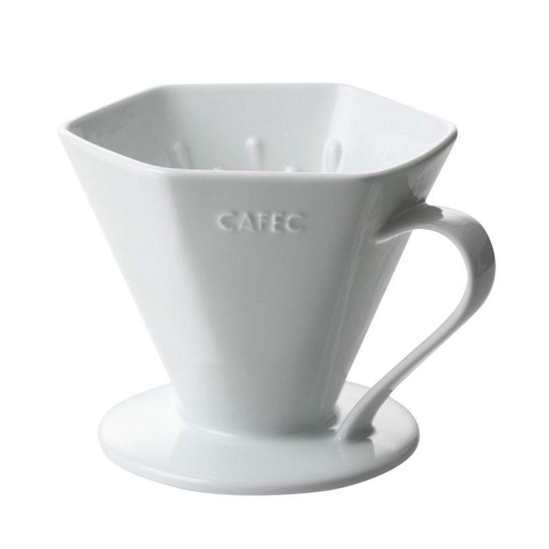 Japan CAFEC DEEP 45 degree deep filter cup 3-7 cups - เครื่องทำกาแฟ - เครื่องลายคราม ขาว