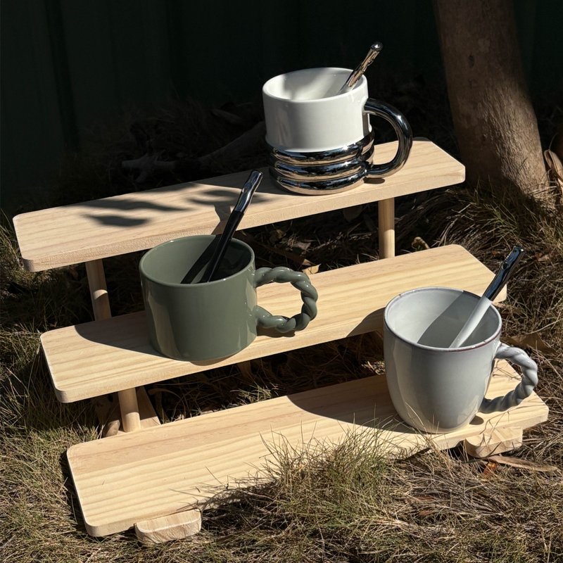 【三層展示階梯架】松木收納架/手作木頭陳列架 - 層架/置物架/置物籃 - 木頭 