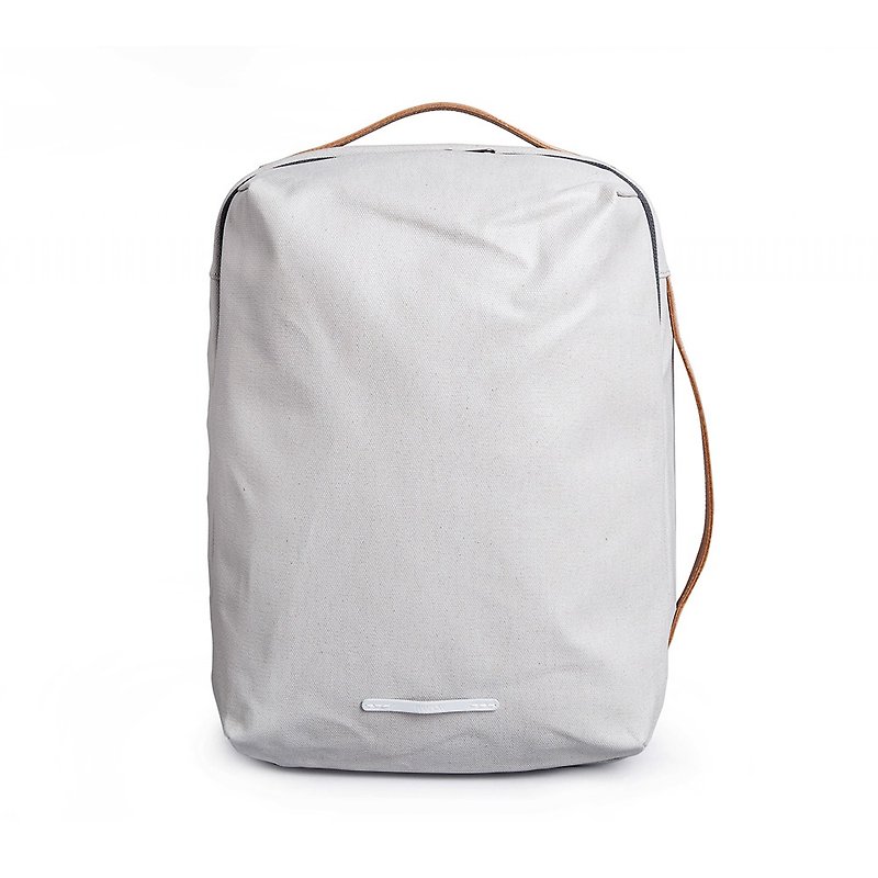Canvas Series-13吋Three Classic Back Backpack (Back/Hand/Shoulder)-Milk Grey-RBP270GY - Backpacks - Cotton & Hemp Gray