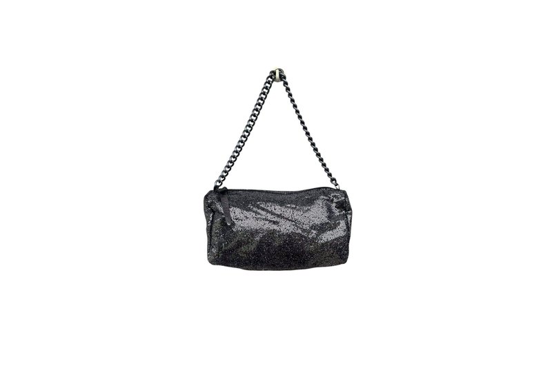 LOUISON PARIS Metallic Silver Glitter mini shoulder bag // handbag - 手提包/手提袋 - 聚酯纖維 銀色