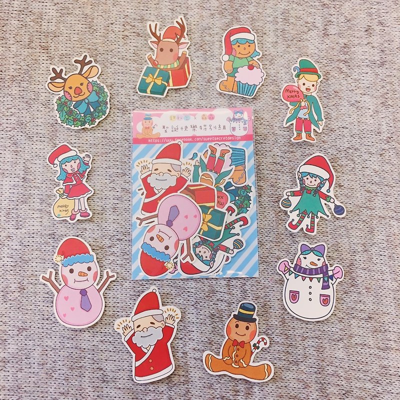 Sweet Secret dense x | Christmas special group sticker pack (10pcs) - Stickers - Paper 