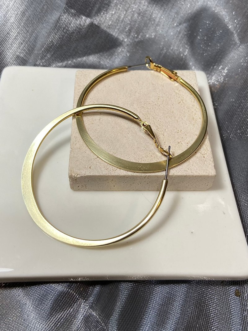 Bronze Large Hoop Earrings - Earrings & Clip-ons - Other Metals Gold