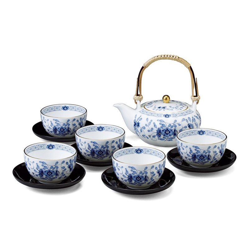 Milano 經典米蘭和風茶具組(一壺550ml 五杯180ml)【五倍券優惠】 - 茶壺/茶杯/茶具 - 瓷 白色