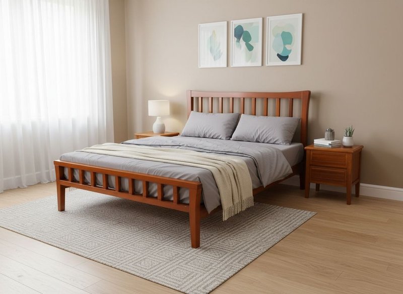 皇冠實木床架-標準雙人 - 其他家具 - 木頭 