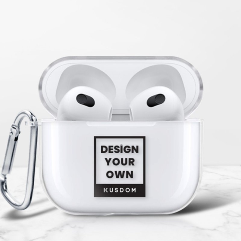 【客製化禮物】AirPods (第3代) 透明殼 (合金釦)│耳機殼/配件 - AirPods/耳機保護套 - 塑膠 白色