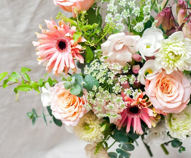 Pink and White Bridal Bouquet, Dried Flowers Bouquet, Dried Flowers Br –  UkrainianFlowersShop